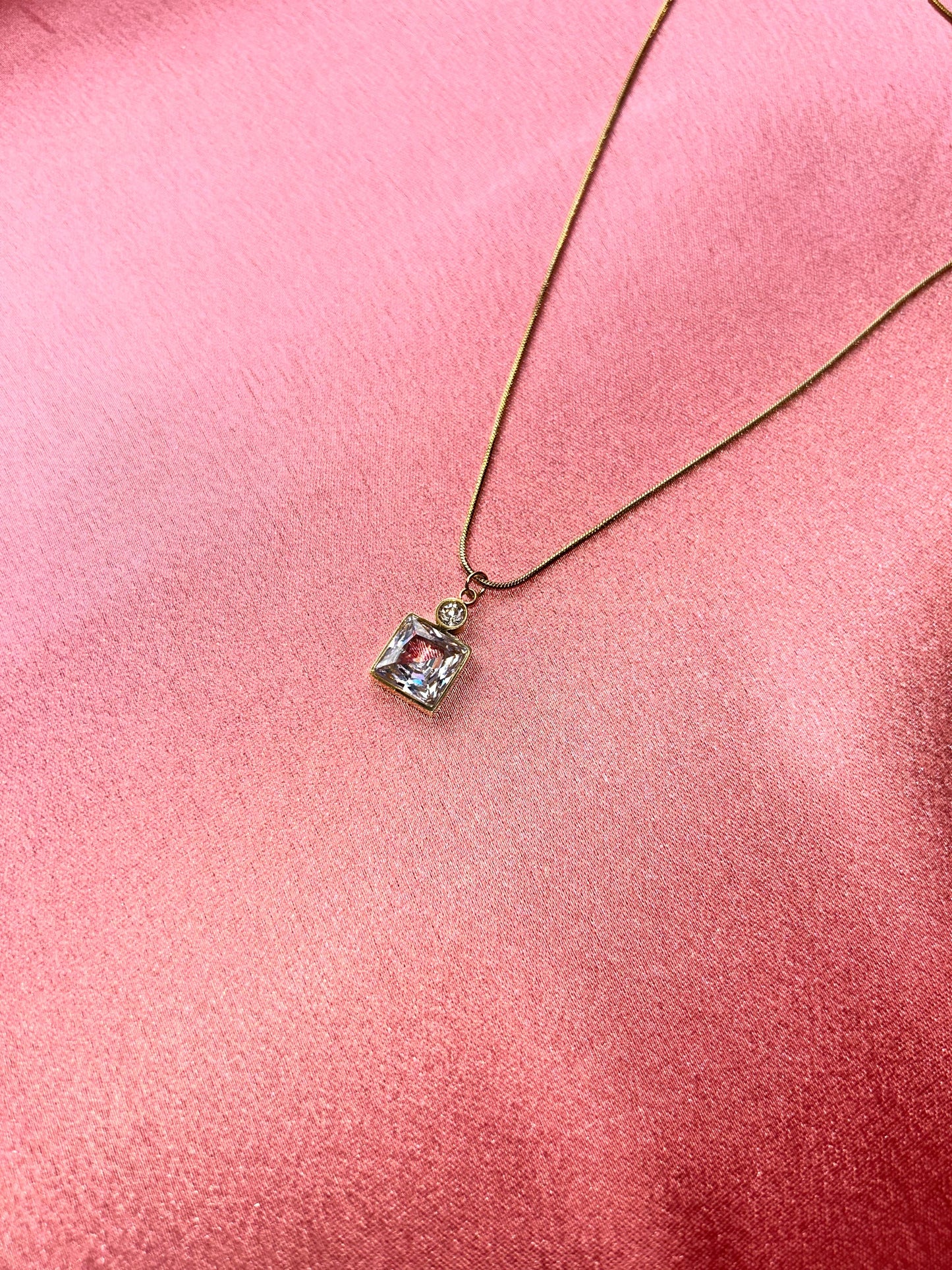 Square Diamond Necklace