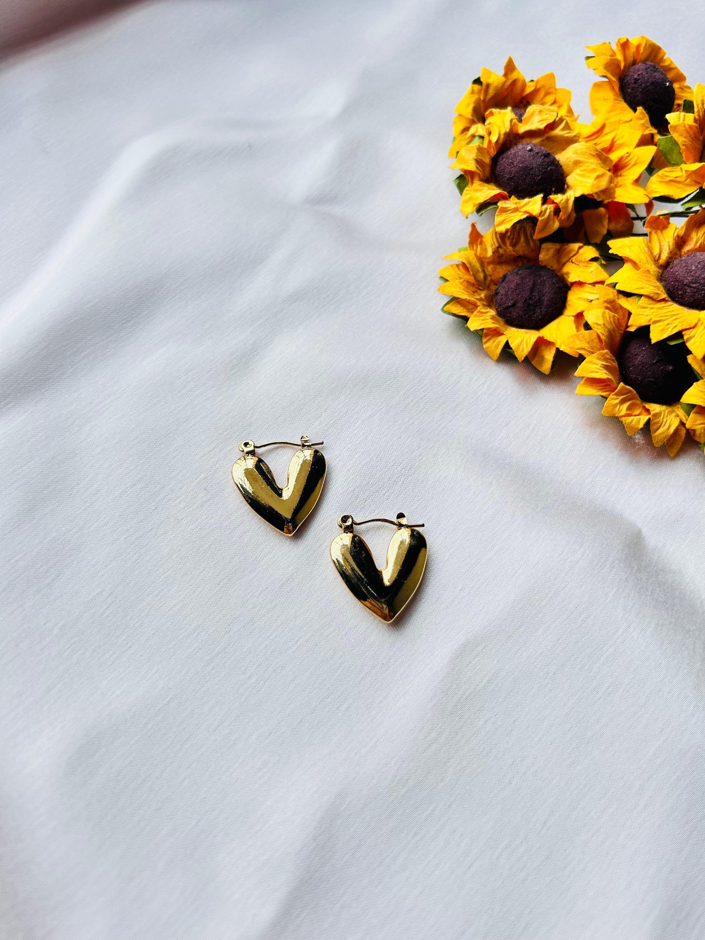 Heart Hoops Earrings