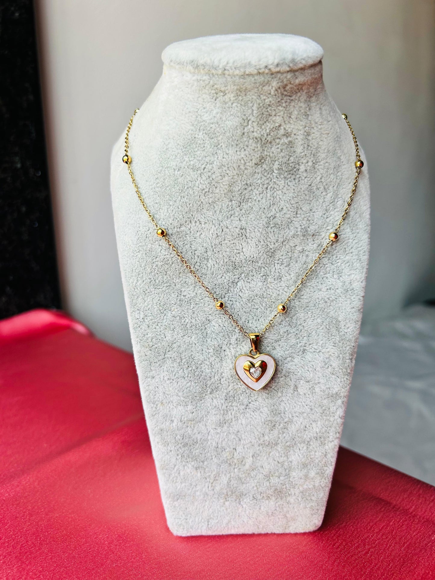 White Heart Necklace